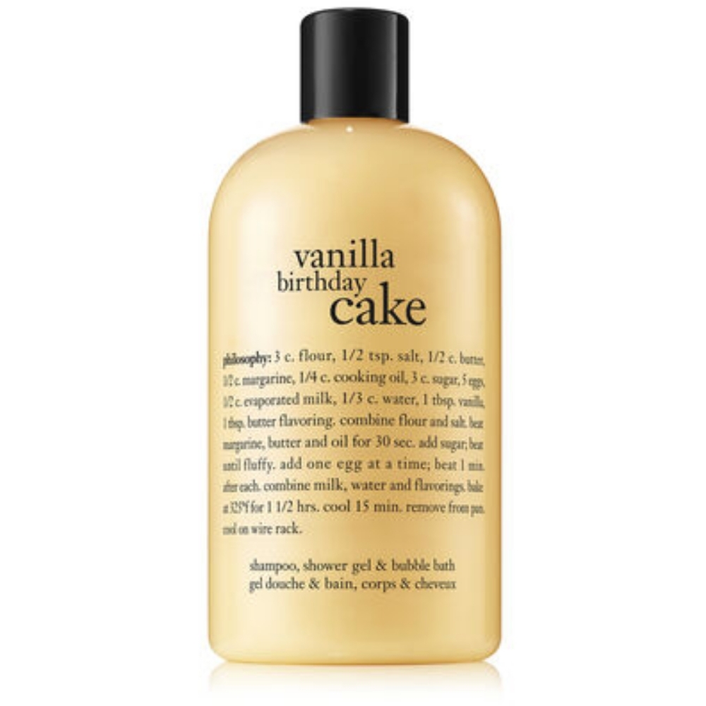 🤣Philosophy Purity Vanilla Birthday Cake: Shampoo,  Shower Gel, Bubble Bath